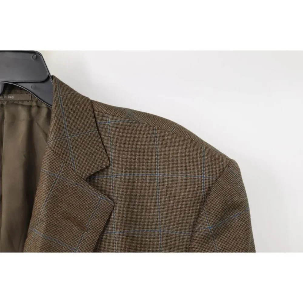 Ermenegildo zegna sport coat men's 40R Trofeo Silk wool Fit rom windowpane plaid